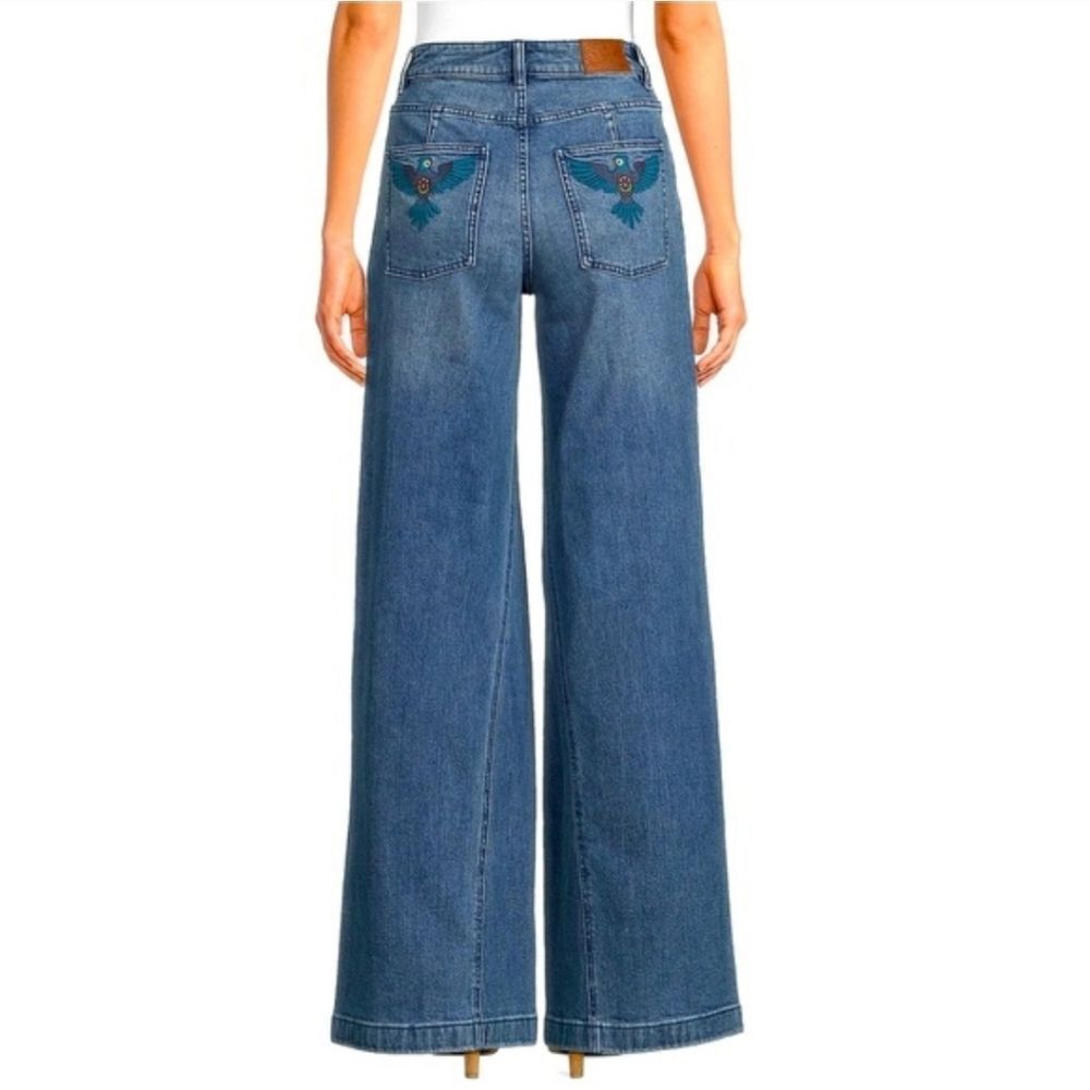 Johnny Was Sisa Wide Leg Jeans Embroidered NEW